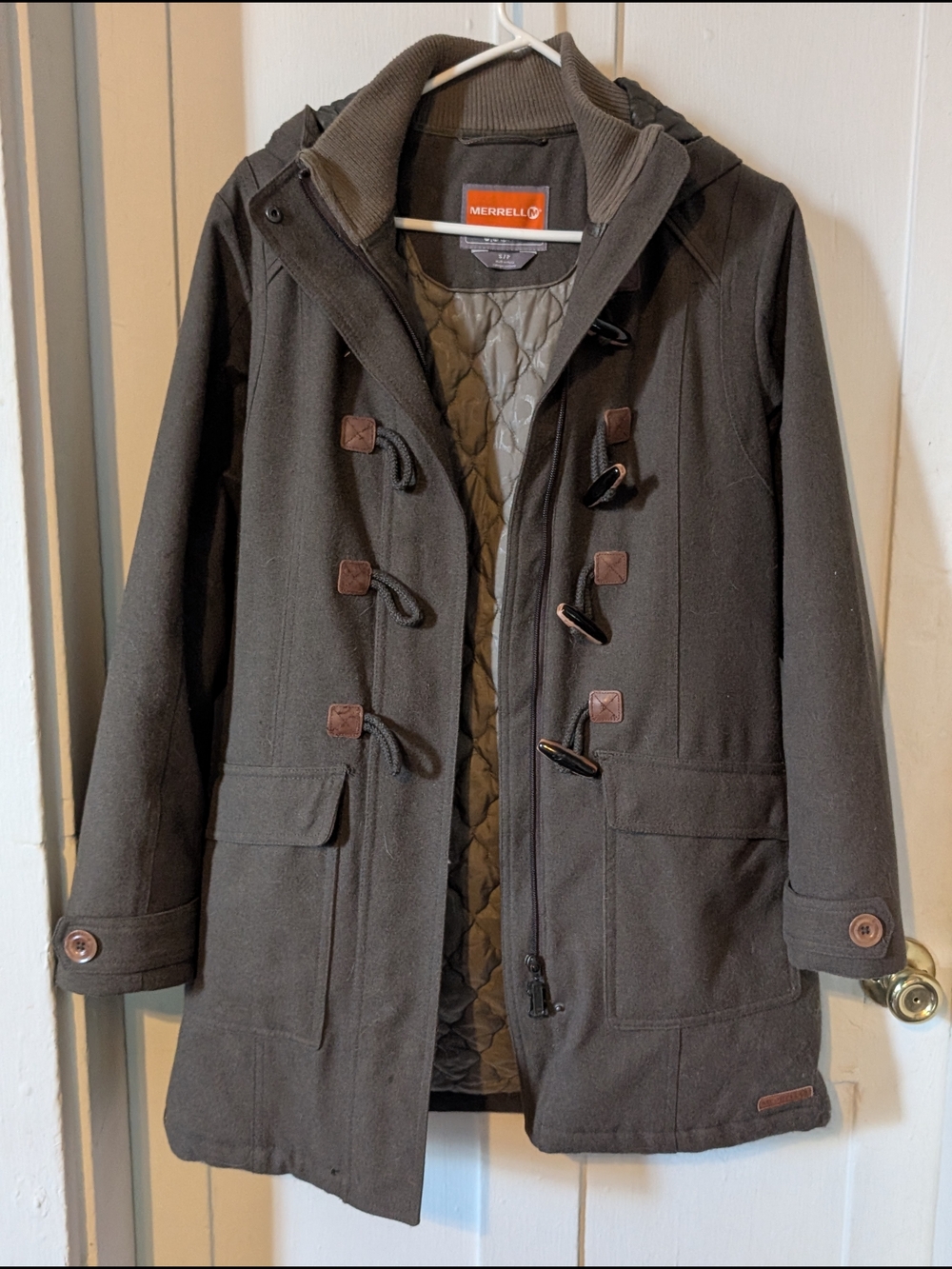 Merrell Women's Brown Hooded Toggle Coat